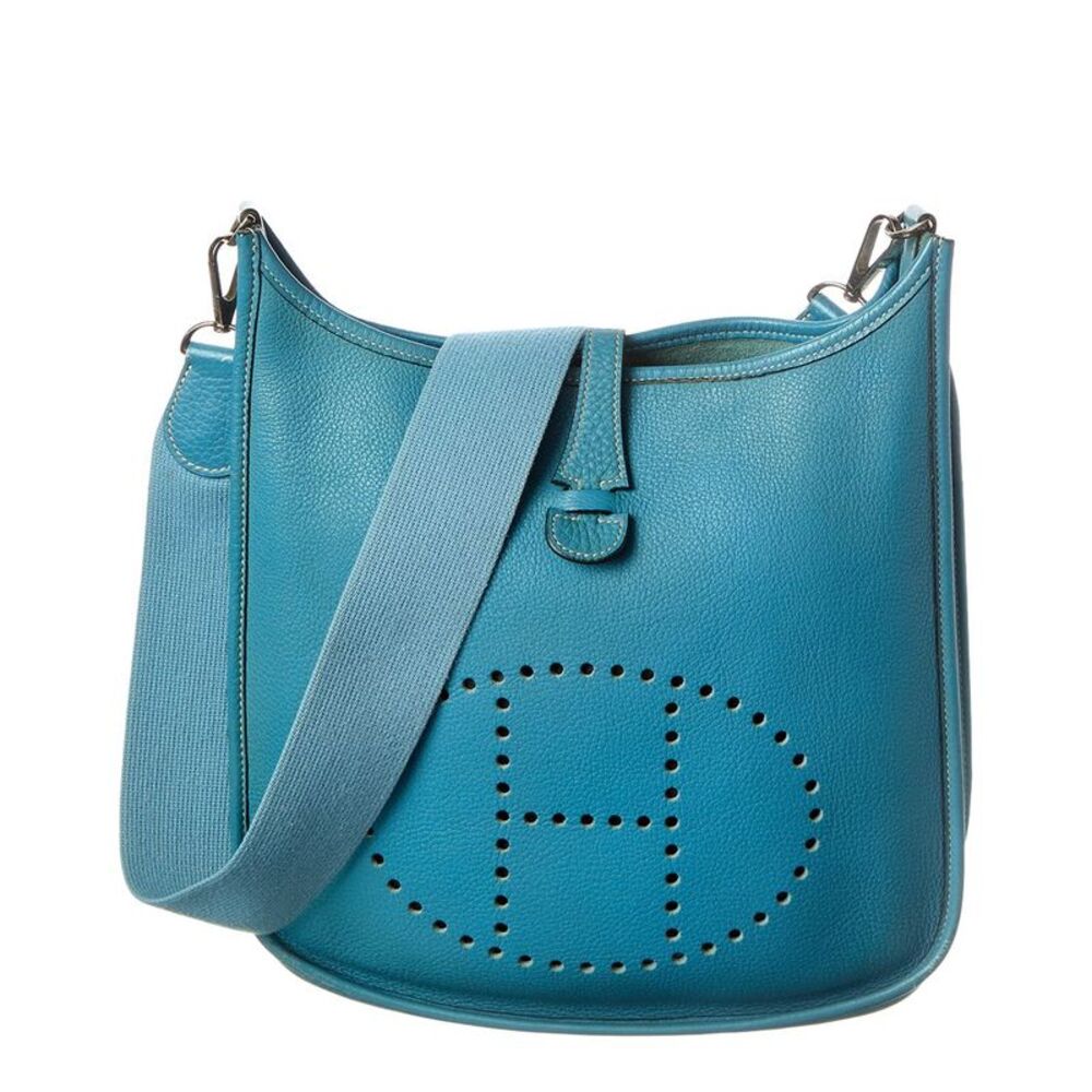 Hermès Blue Taurillon Clemence Leather Evelyne Ii (Authentic Pre-Loved)